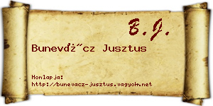 Bunevácz Jusztus névjegykártya